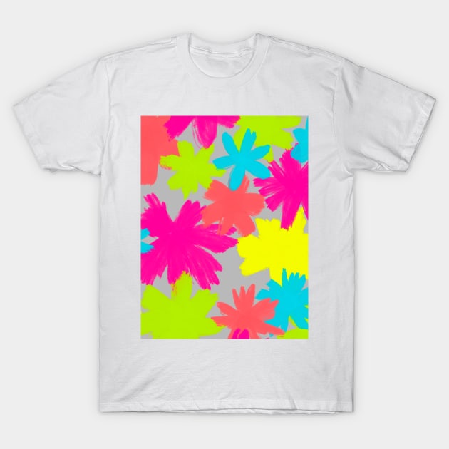 Neon flowers T-Shirt by AS.PAINTINGS